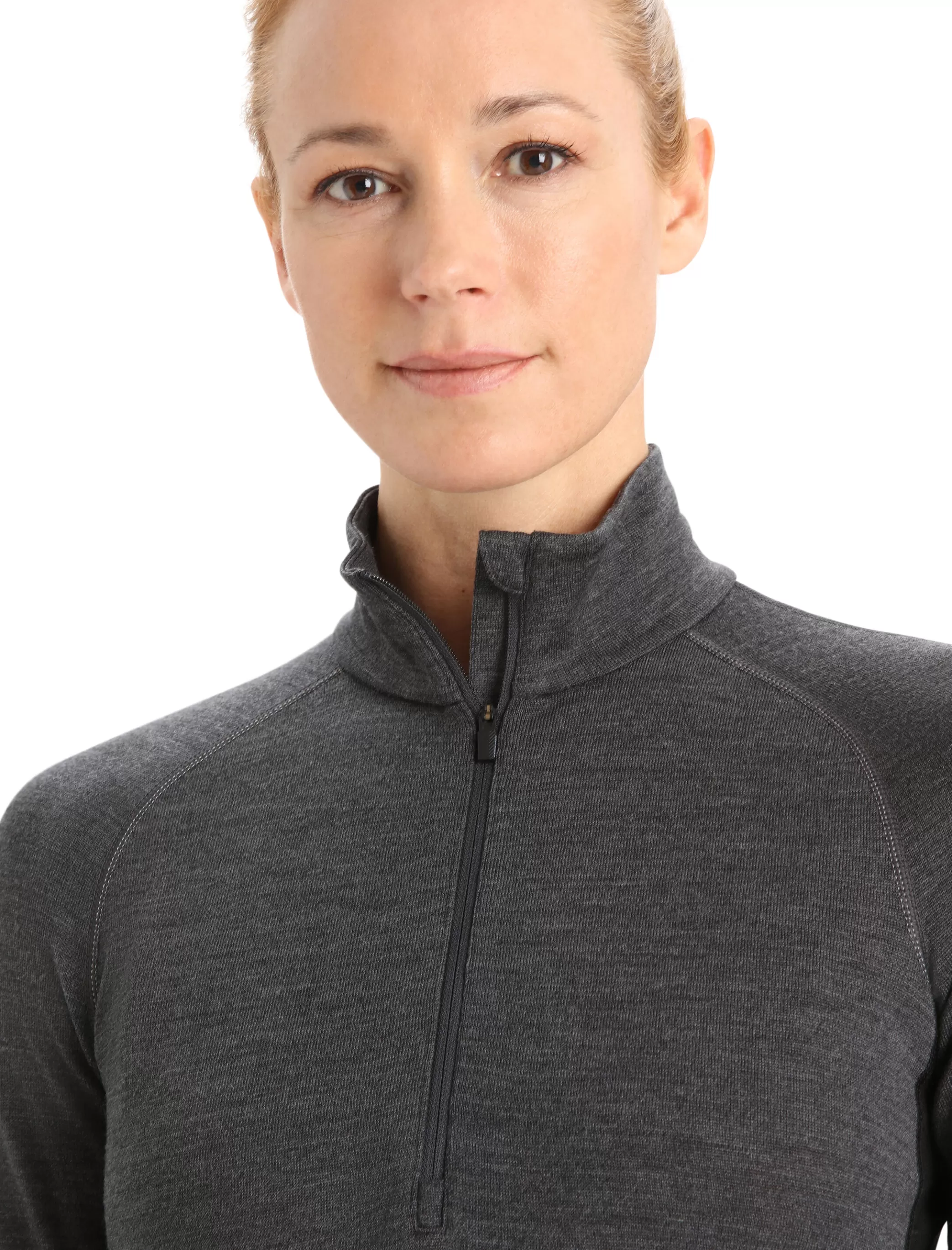 Cheap icebreaker Women'S 260 Zoneknit™ Merino Long Sleeve Half Zip Thermal Top Jet Heather/Black