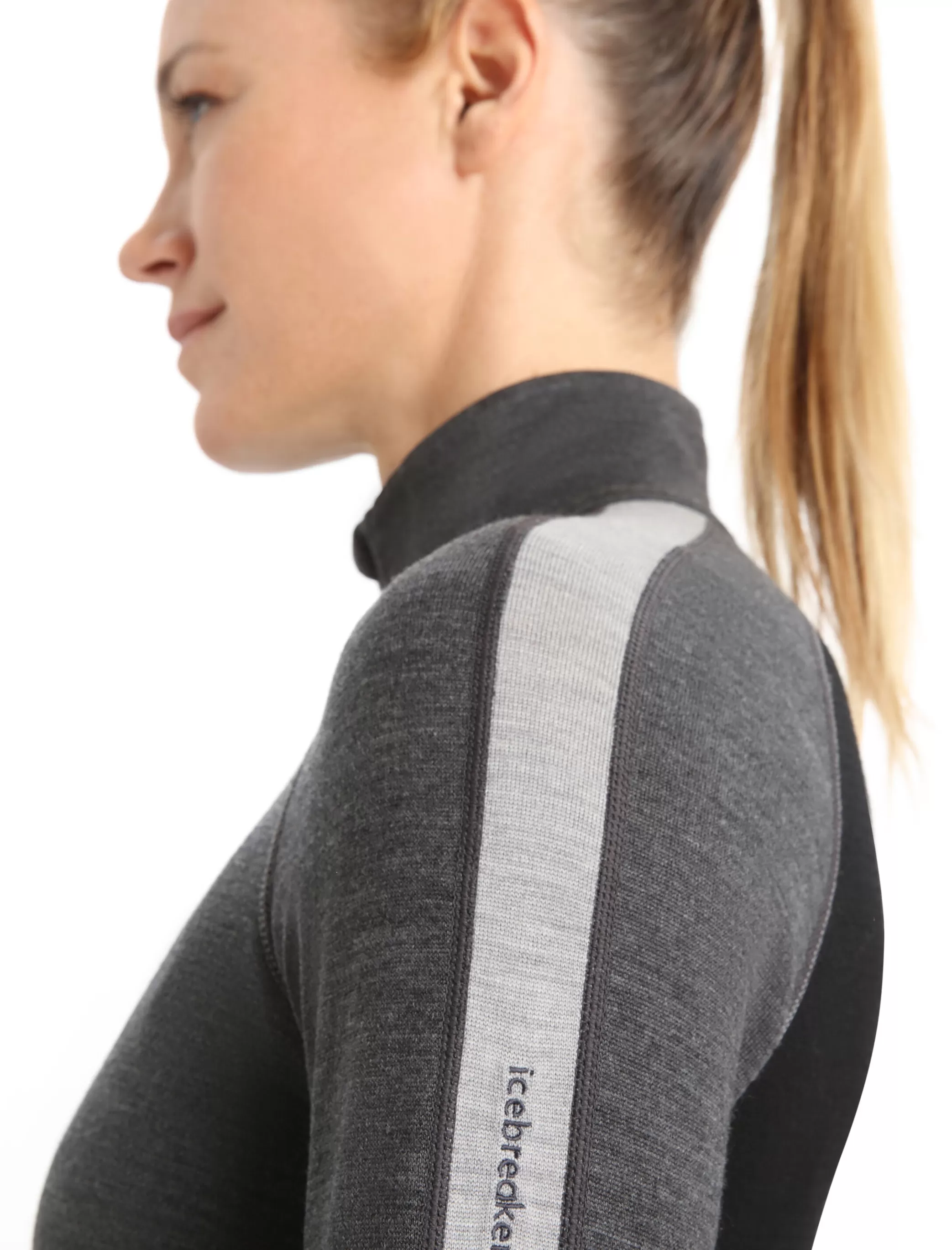 Cheap icebreaker Women'S 260 Zoneknit™ Merino Long Sleeve Half Zip Thermal Top Jet Heather/Black