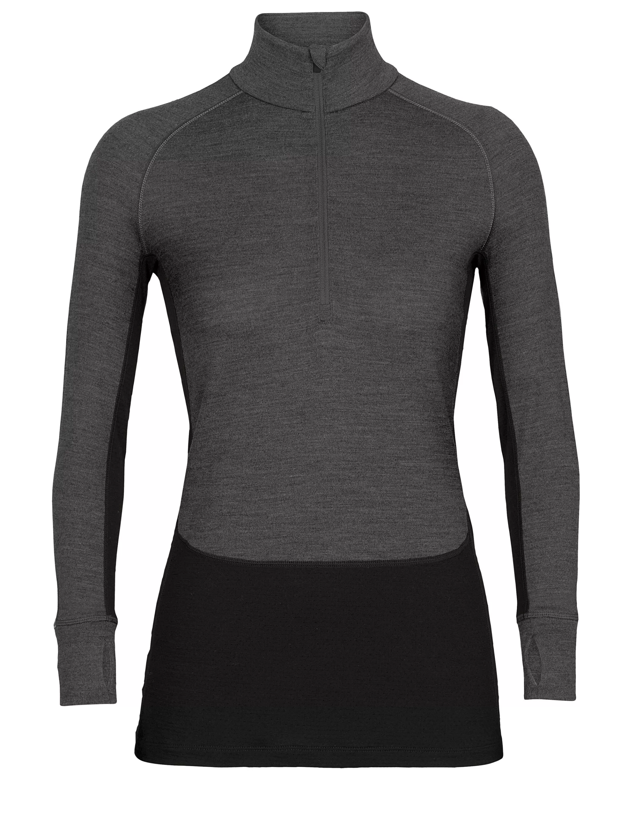 Cheap icebreaker Women'S 260 Zoneknit™ Merino Long Sleeve Half Zip Thermal Top Jet Heather/Black