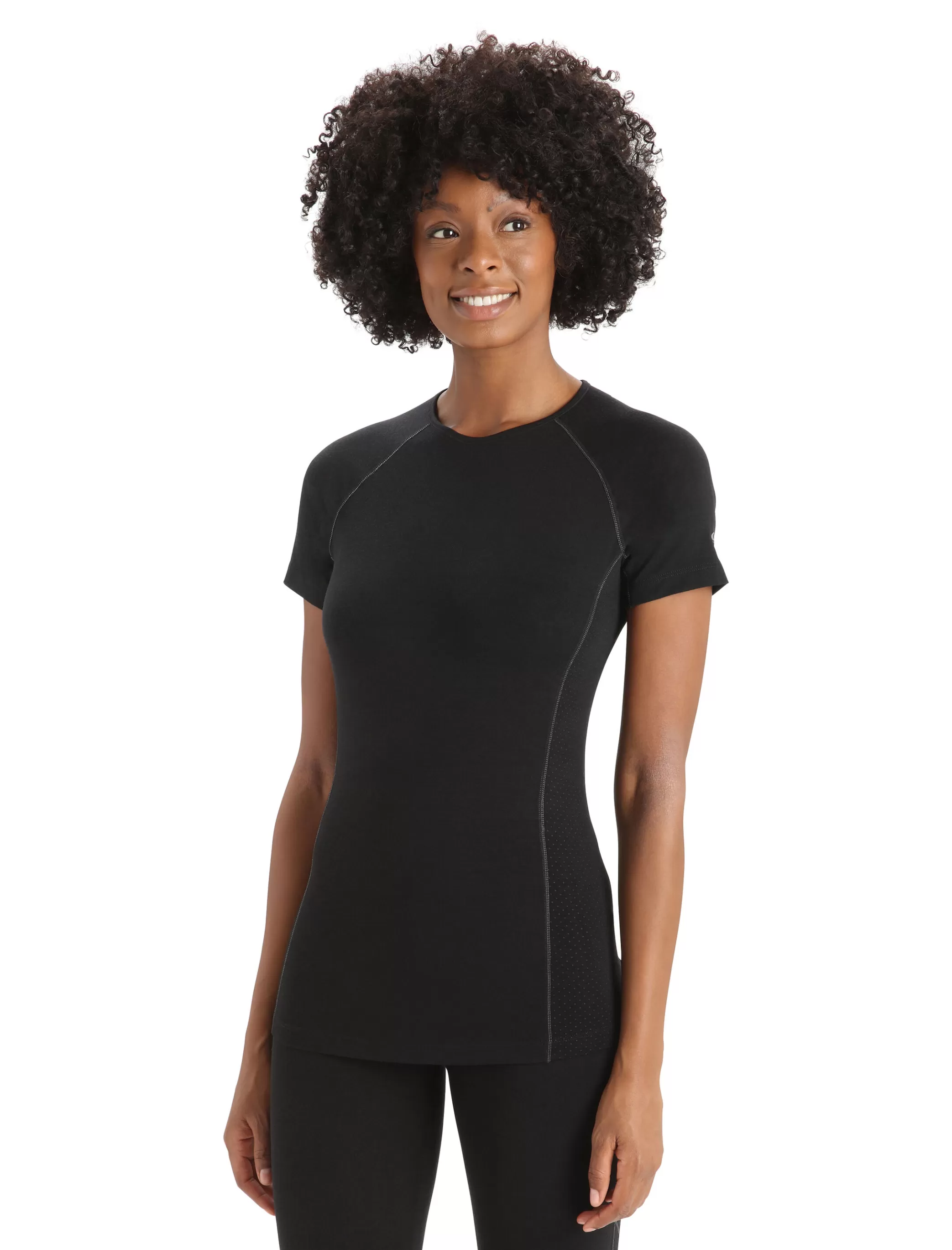 Fashion icebreaker Women'S Bodyfitzone™ Merino 150 Zone Short Sleeve Crew Neck Thermal Top Black