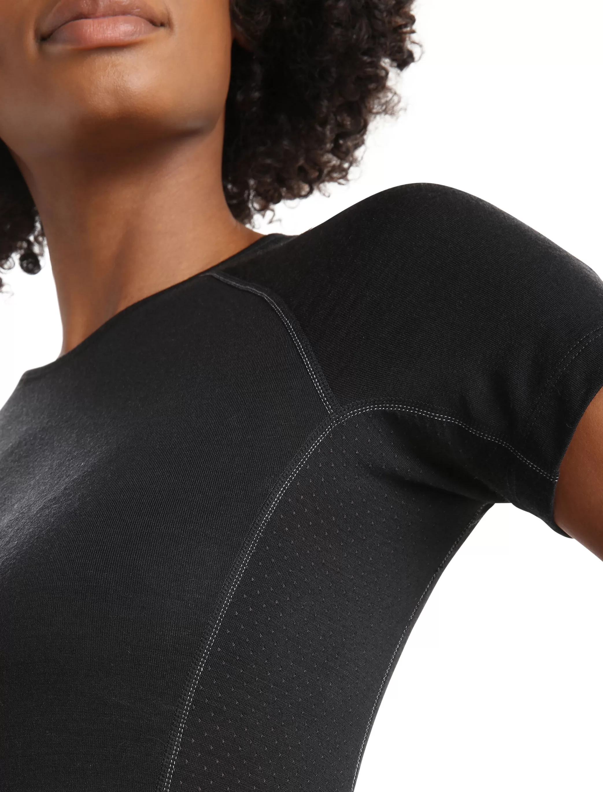 Fashion icebreaker Women'S Bodyfitzone™ Merino 150 Zone Short Sleeve Crew Neck Thermal Top Black
