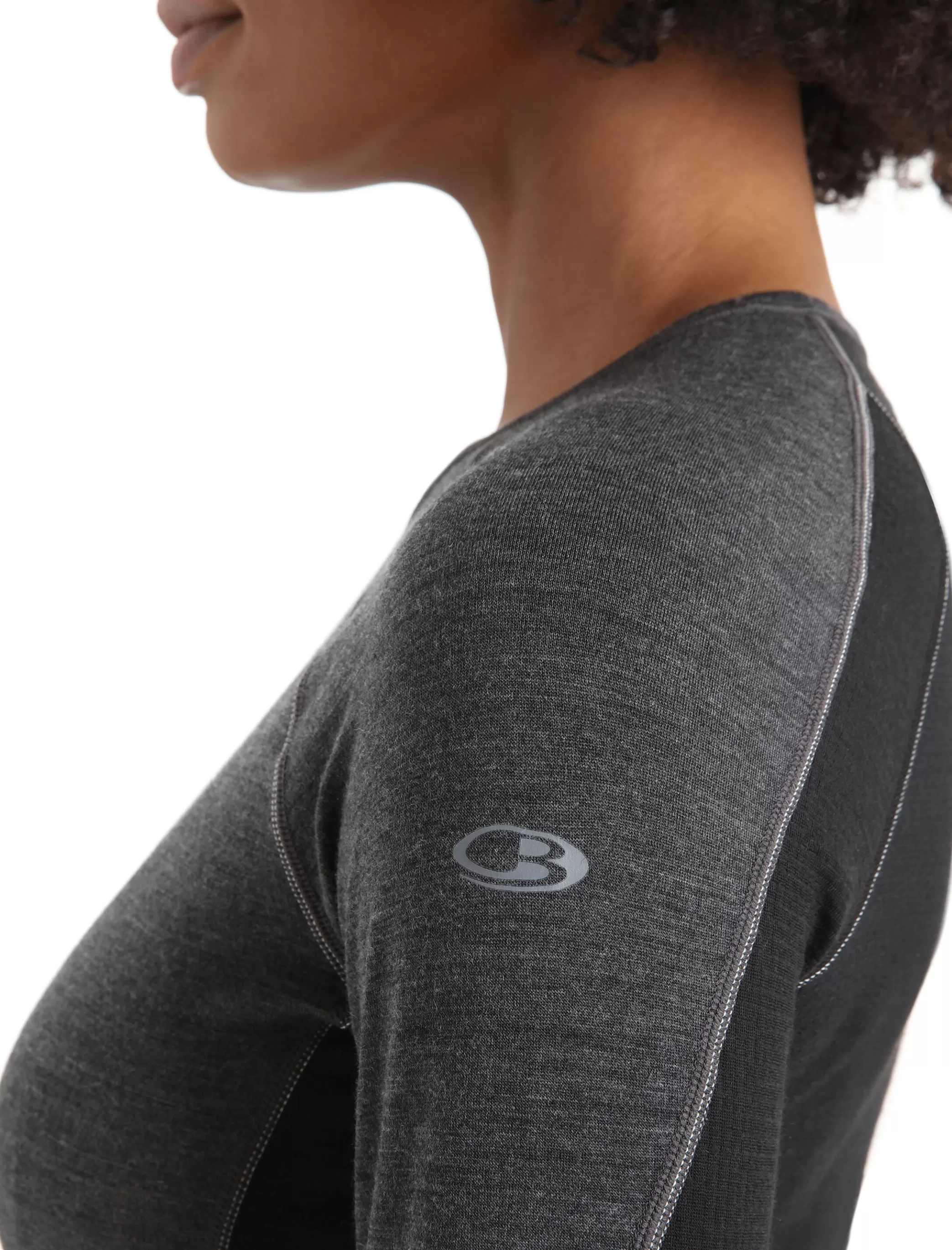 Fashion icebreaker Women'S Bodyfitzone™ Merino 260 Zone Long Sleeve Crew Neck Thermal Top Jet Heather/Black