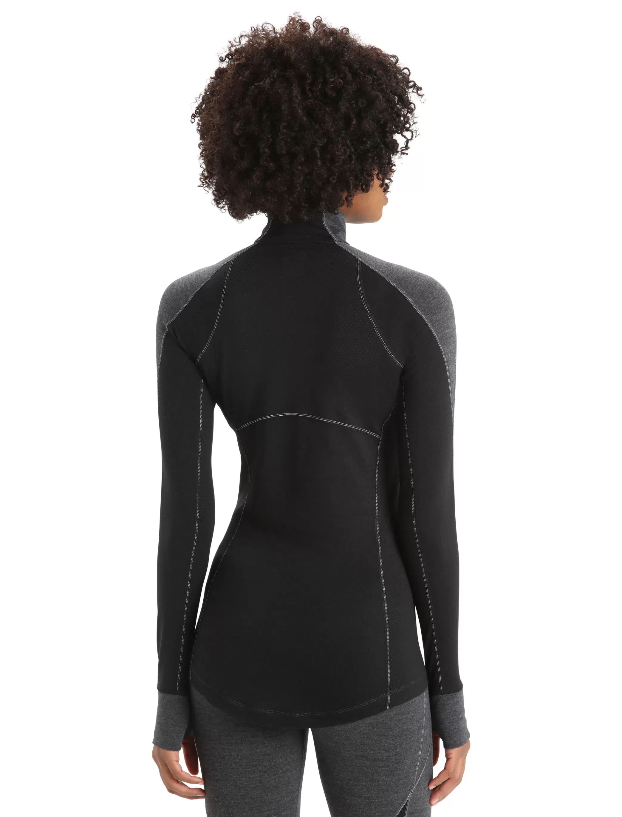 Cheap icebreaker Women'S Bodyfitzone™ Merino 260 Zone Long Sleeve Half Zip Thermal Top Jet Heather/Black