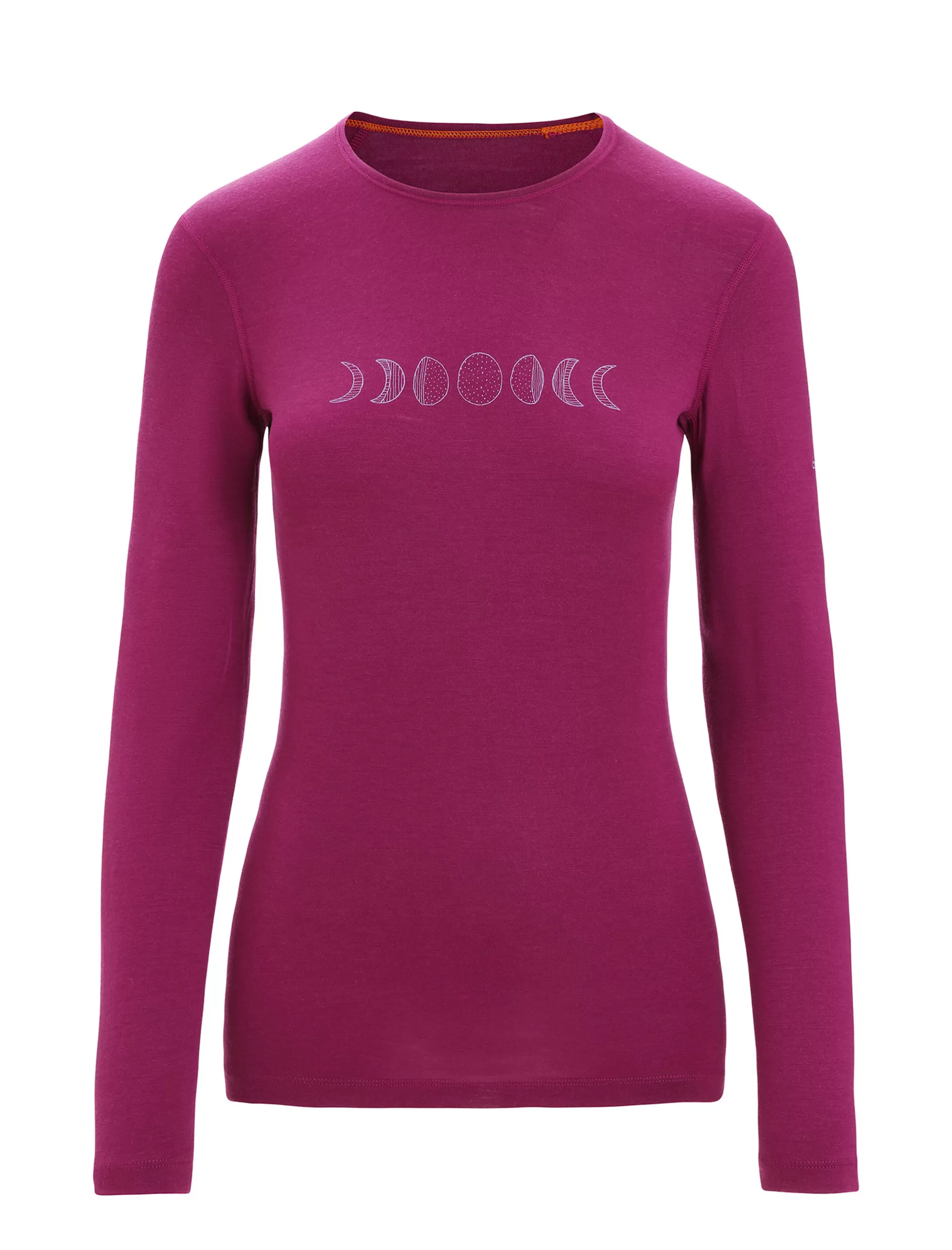 Cheap icebreaker Women'S Merino 200 Oasis Long Sleeve Crewe Thermal Top Moon Phase Go Berry