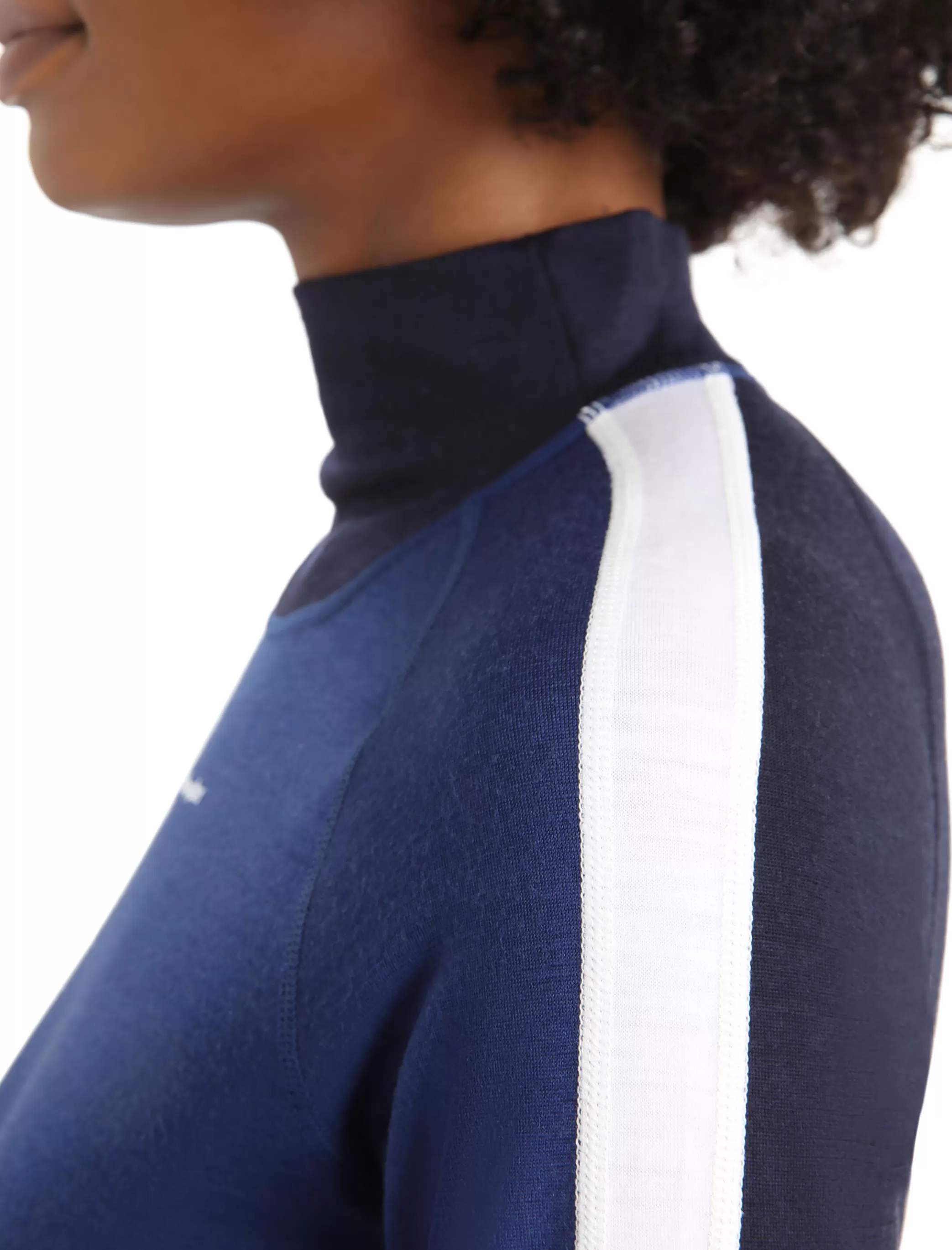 Best Sale icebreaker Women'S Merino 200 Sonebula Long Sleeve High Neck Thermal Top Midnight Navy/Royal Navy