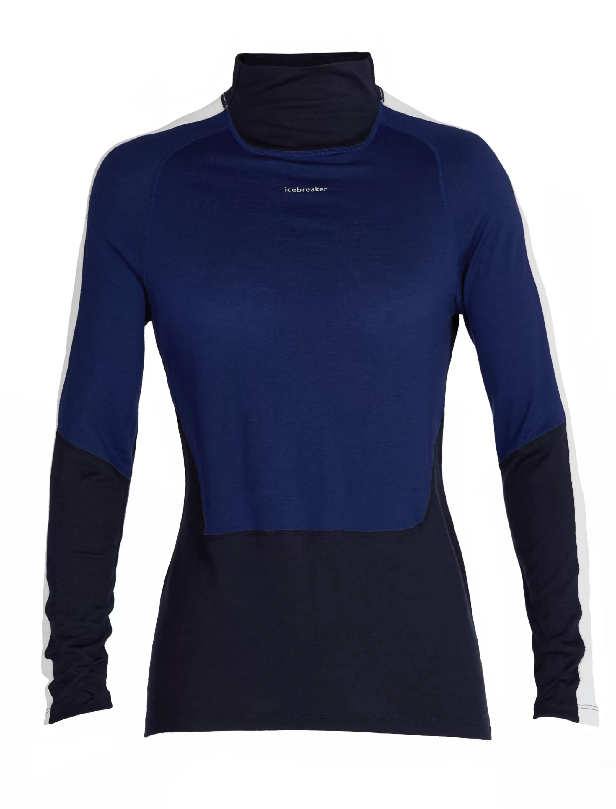 Best Sale icebreaker Women'S Merino 200 Sonebula Long Sleeve High Neck Thermal Top Midnight Navy/Royal Navy