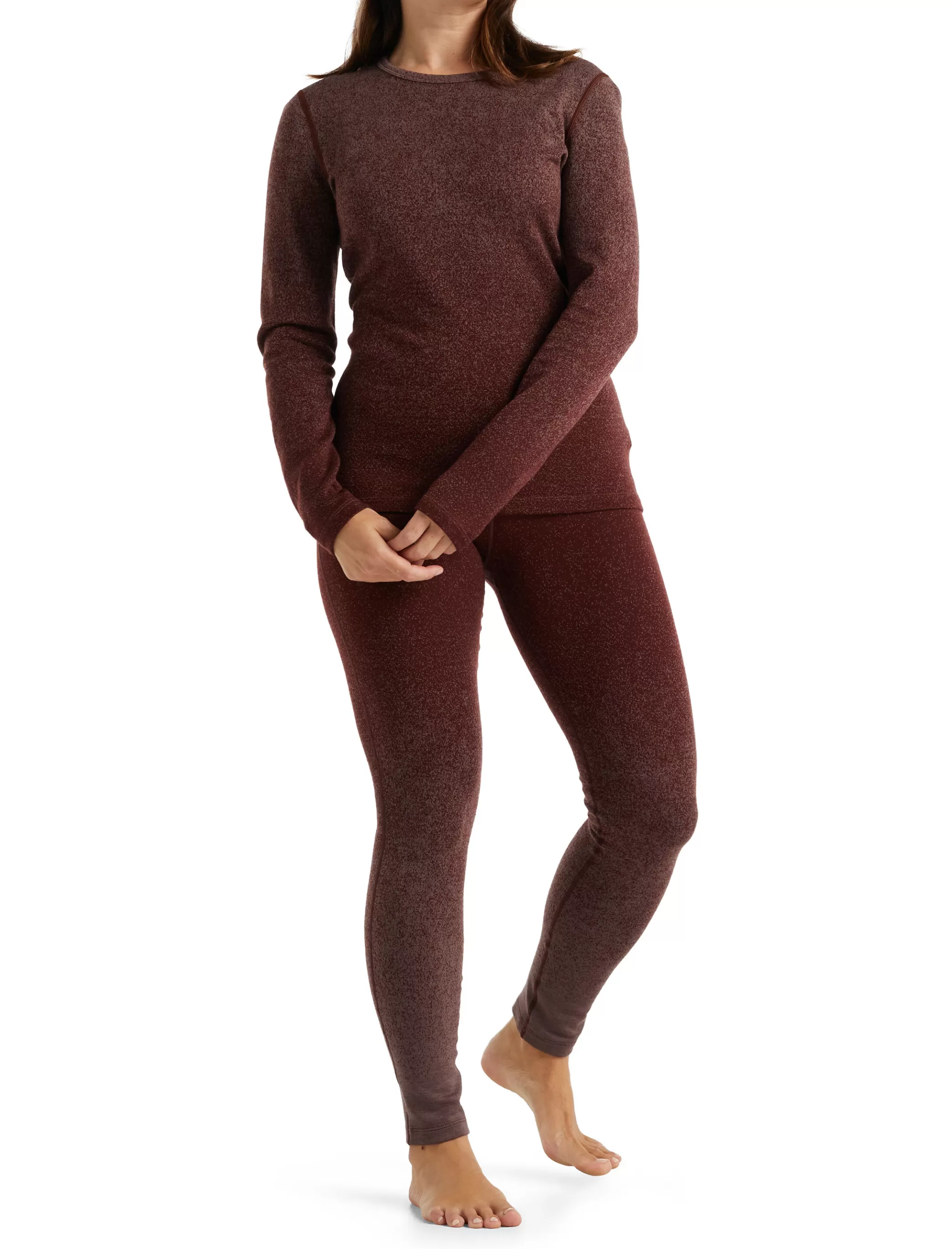 Sale icebreaker Women'S Merino 250 Vertex Long Sleeve Crewe Thermal Top Into The Deep Mink/Espresso