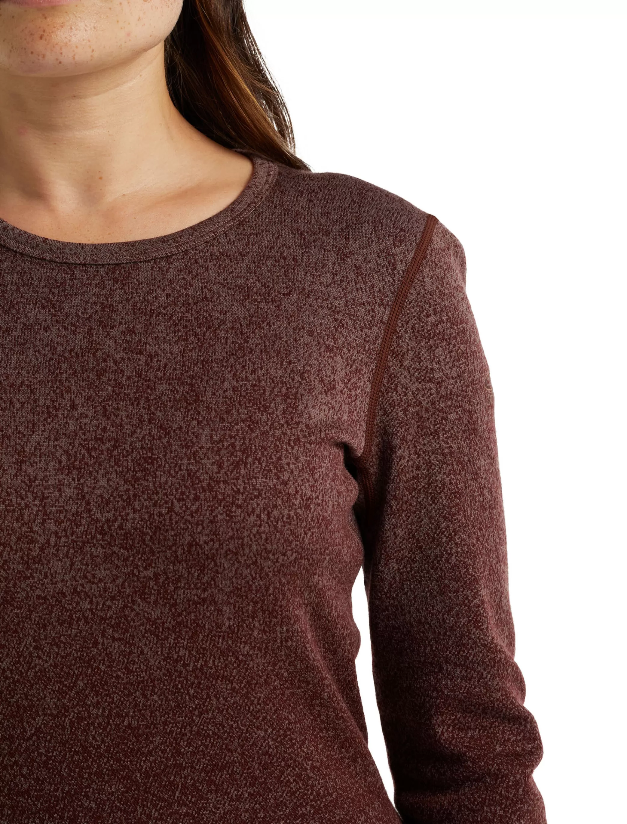 Sale icebreaker Women'S Merino 250 Vertex Long Sleeve Crewe Thermal Top Into The Deep Mink/Espresso