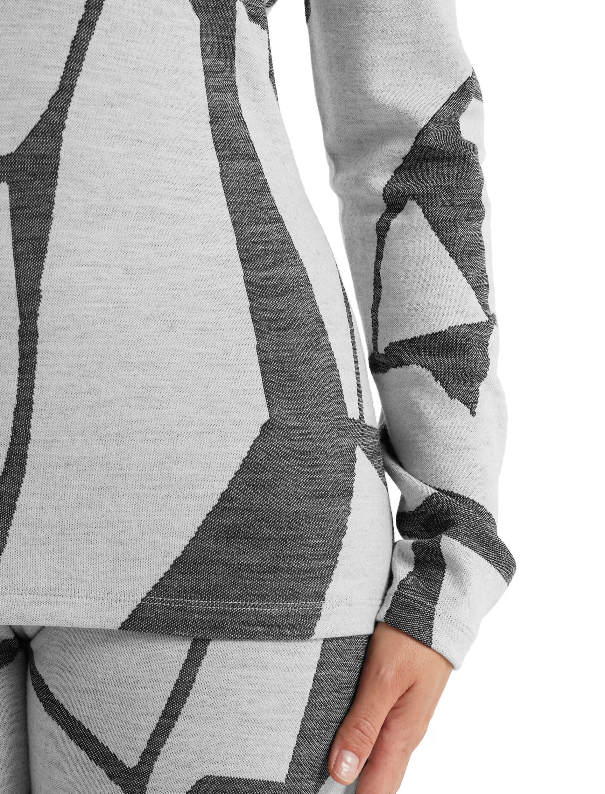Clearance icebreaker Women'S Merino 250 Vertex Long Sleeve Half Zip Thermal Top Fractured Landscapes Snow/Jet Heather