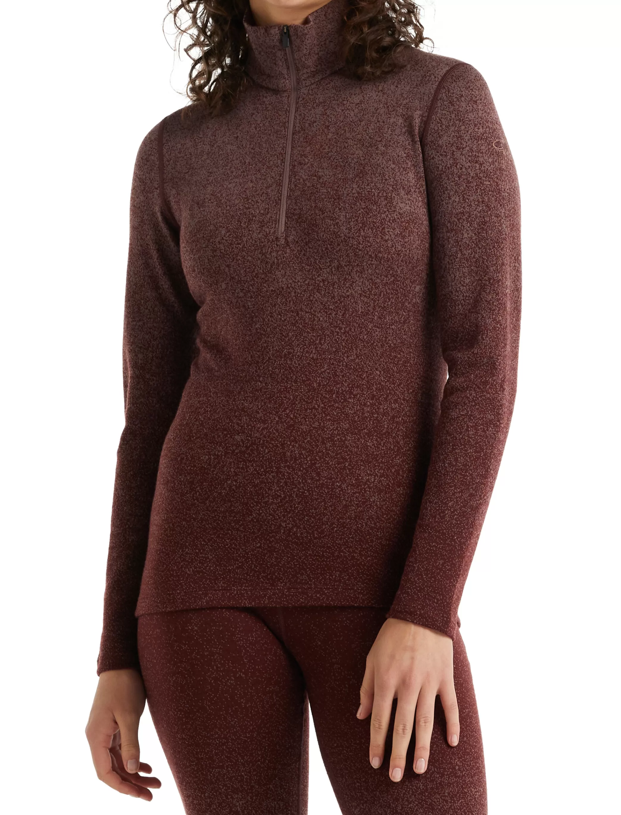 Sale icebreaker Women'S Merino 250 Vertex Long Sleeve Half Zip Thermal Top Into The Deep Mink/Espresso