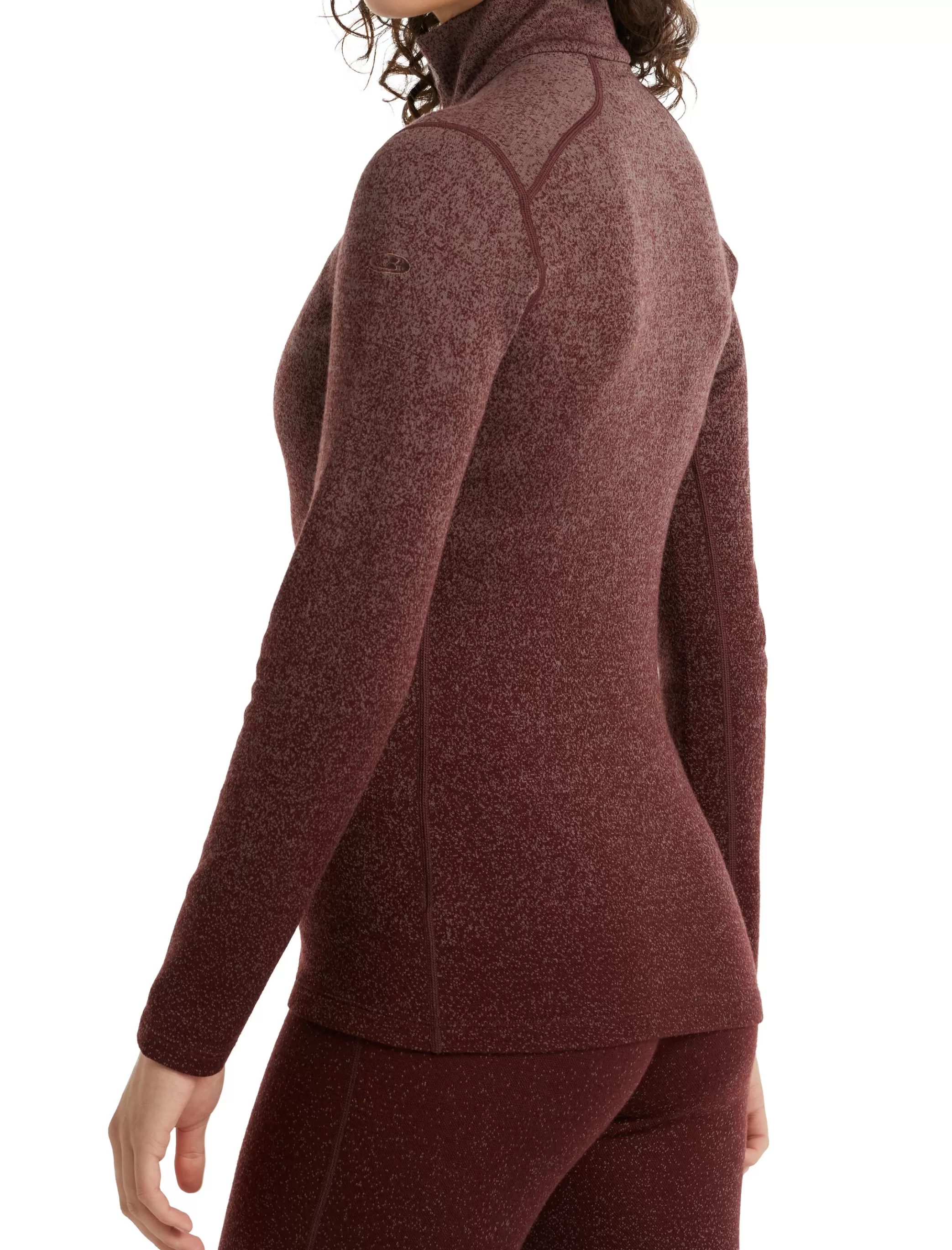 Sale icebreaker Women'S Merino 250 Vertex Long Sleeve Half Zip Thermal Top Into The Deep Mink/Espresso