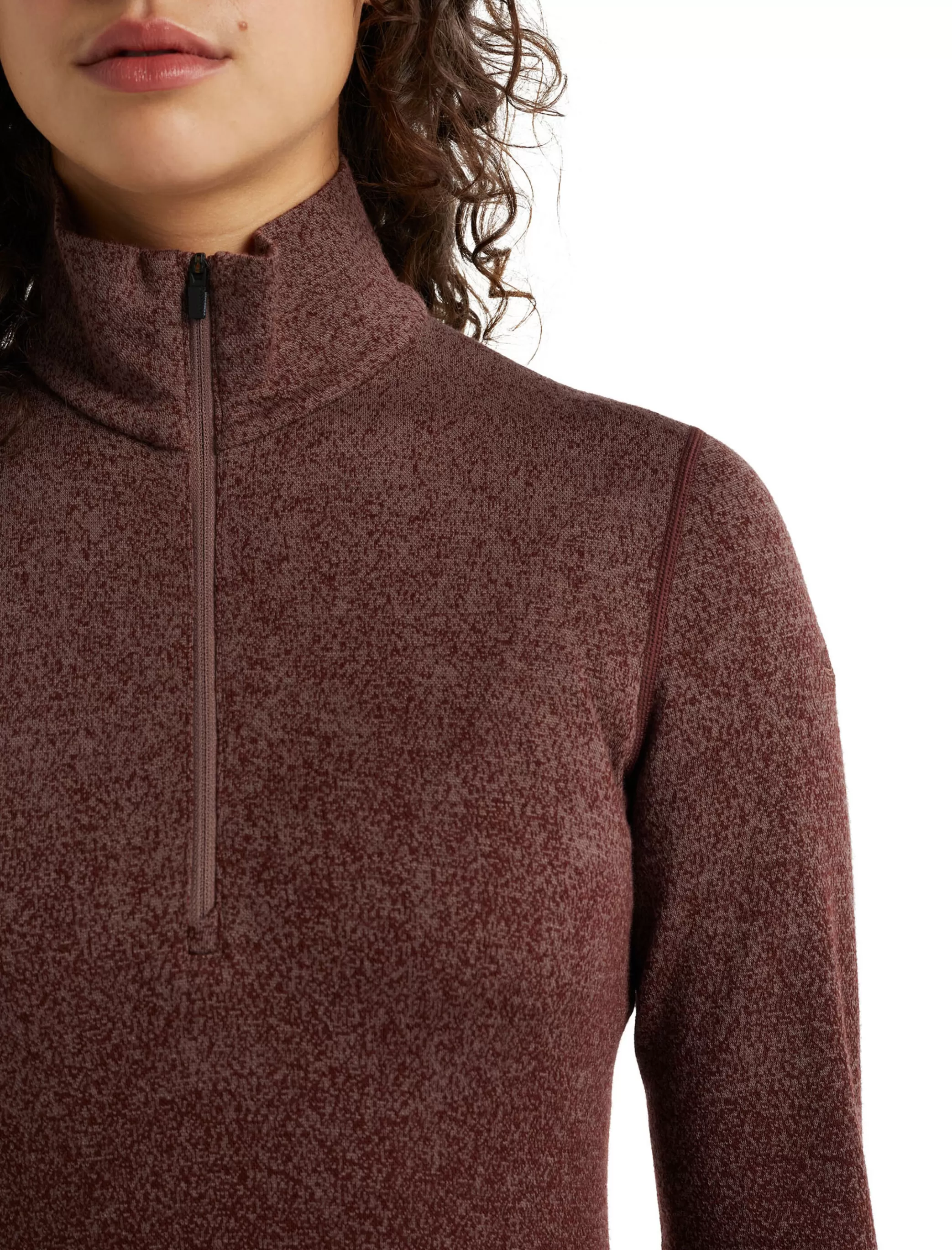 Sale icebreaker Women'S Merino 250 Vertex Long Sleeve Half Zip Thermal Top Into The Deep Mink/Espresso
