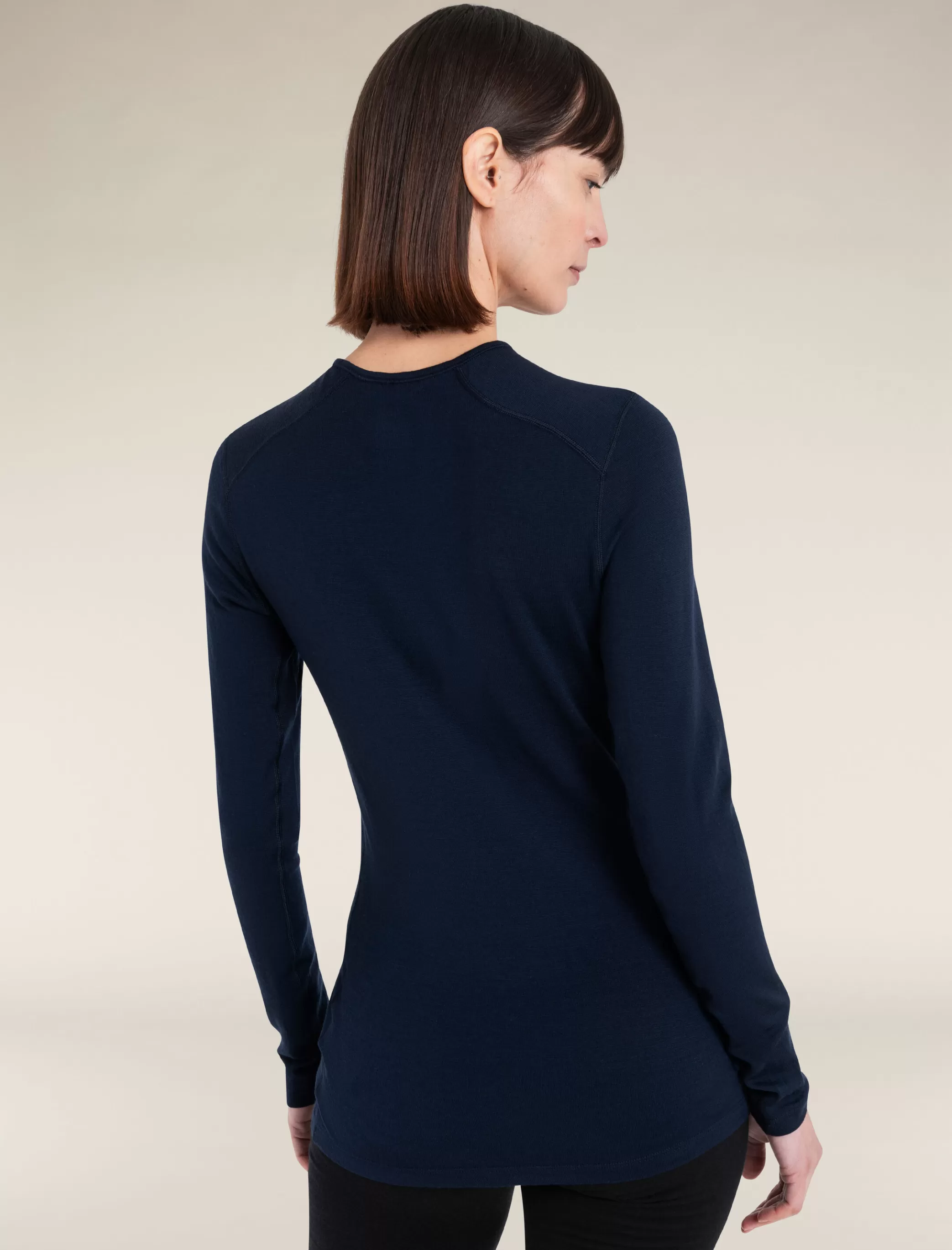 Clearance icebreaker Women'S Merino 260 Tech Long Sleeve Crew Neck Thermal Top Midnight Navy