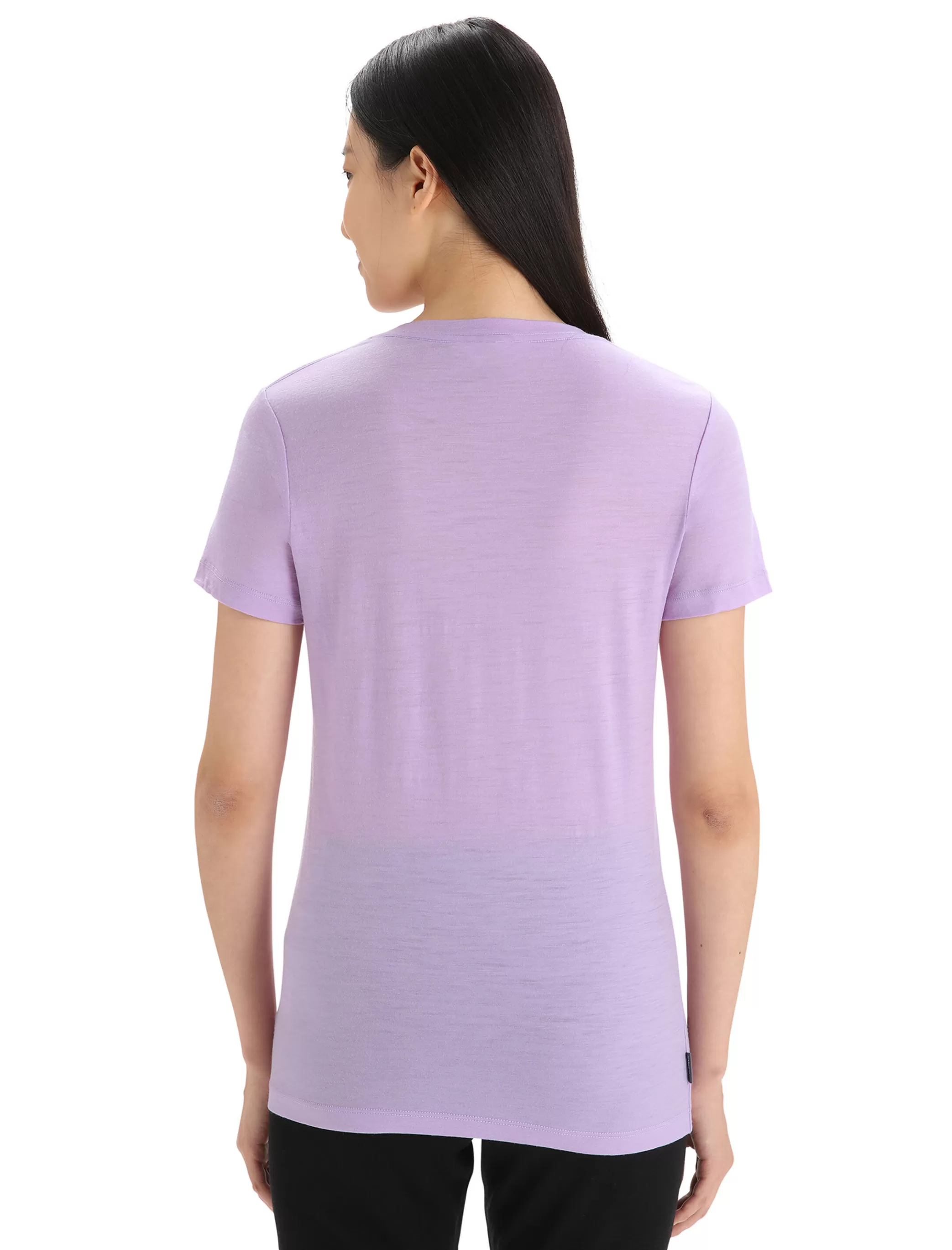 Shop icebreaker Women'S Merino Tech Lite Ii Short Sleeve Scoop T-Shirt Fresh Growth Purple Gaze