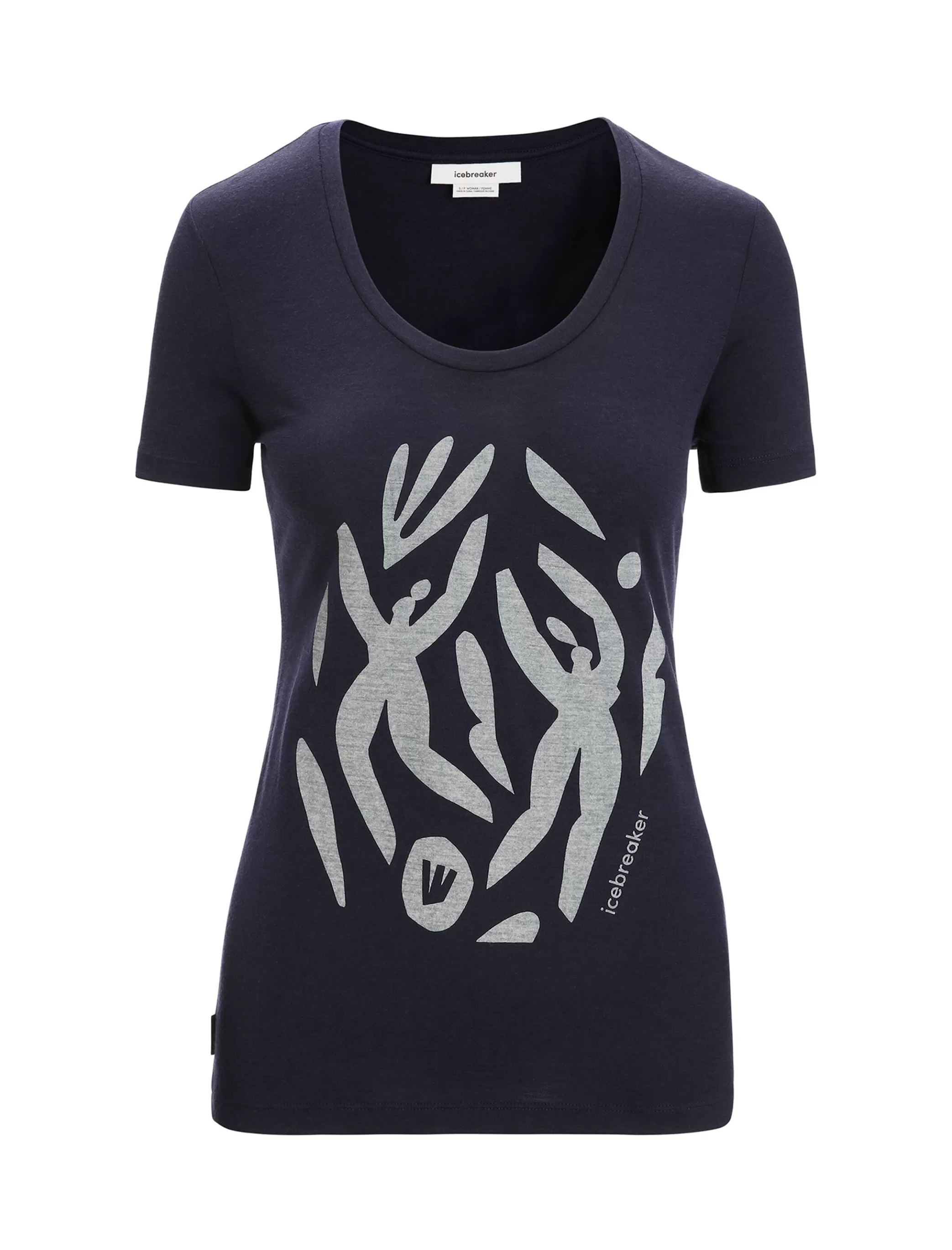 Online icebreaker Women'S Merino Tech Lite Ii Short Sleeve Scoop T-Shirt Nature Celebration Midnight Navy