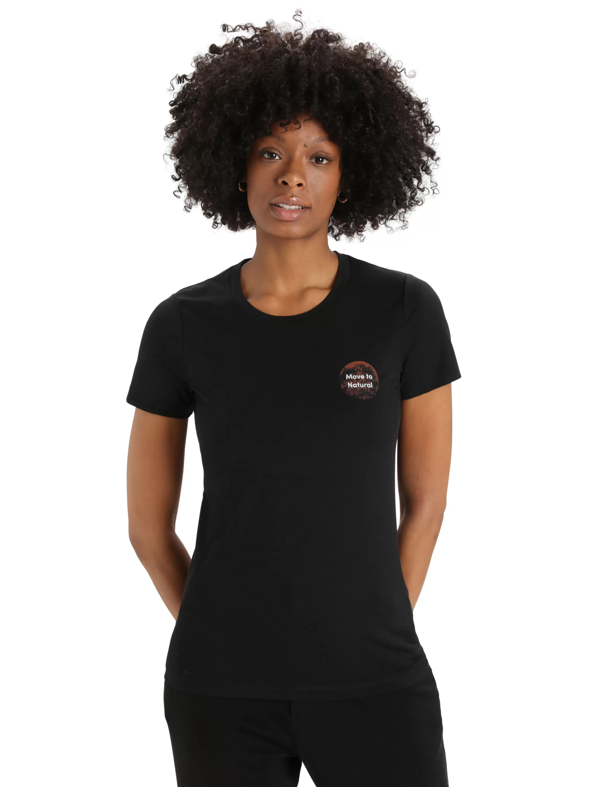 Discount icebreaker Women'S Merino Tech Lite Ii Short Sleeve Tee Natural Alps Black
