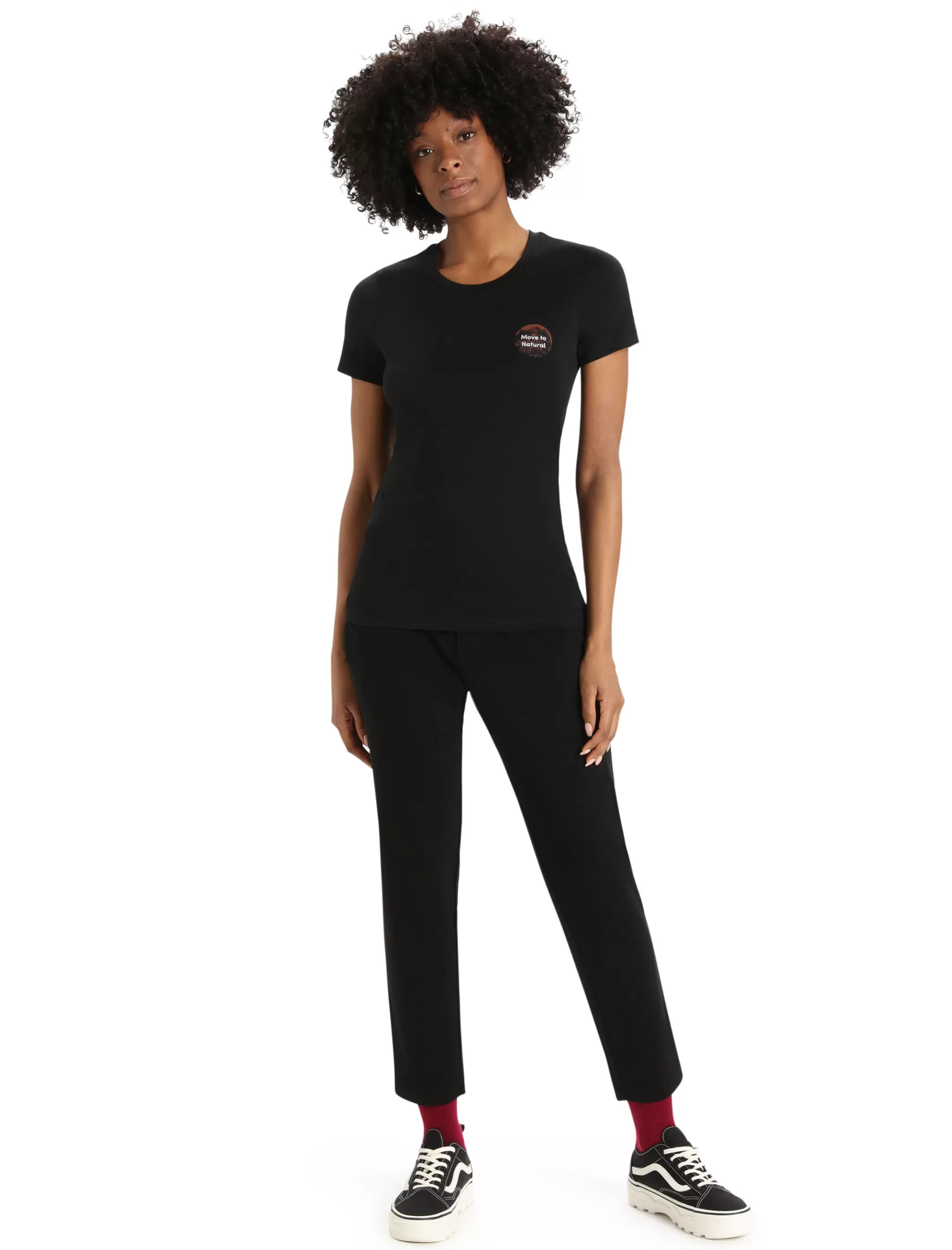 Discount icebreaker Women'S Merino Tech Lite Ii Short Sleeve Tee Natural Alps Black