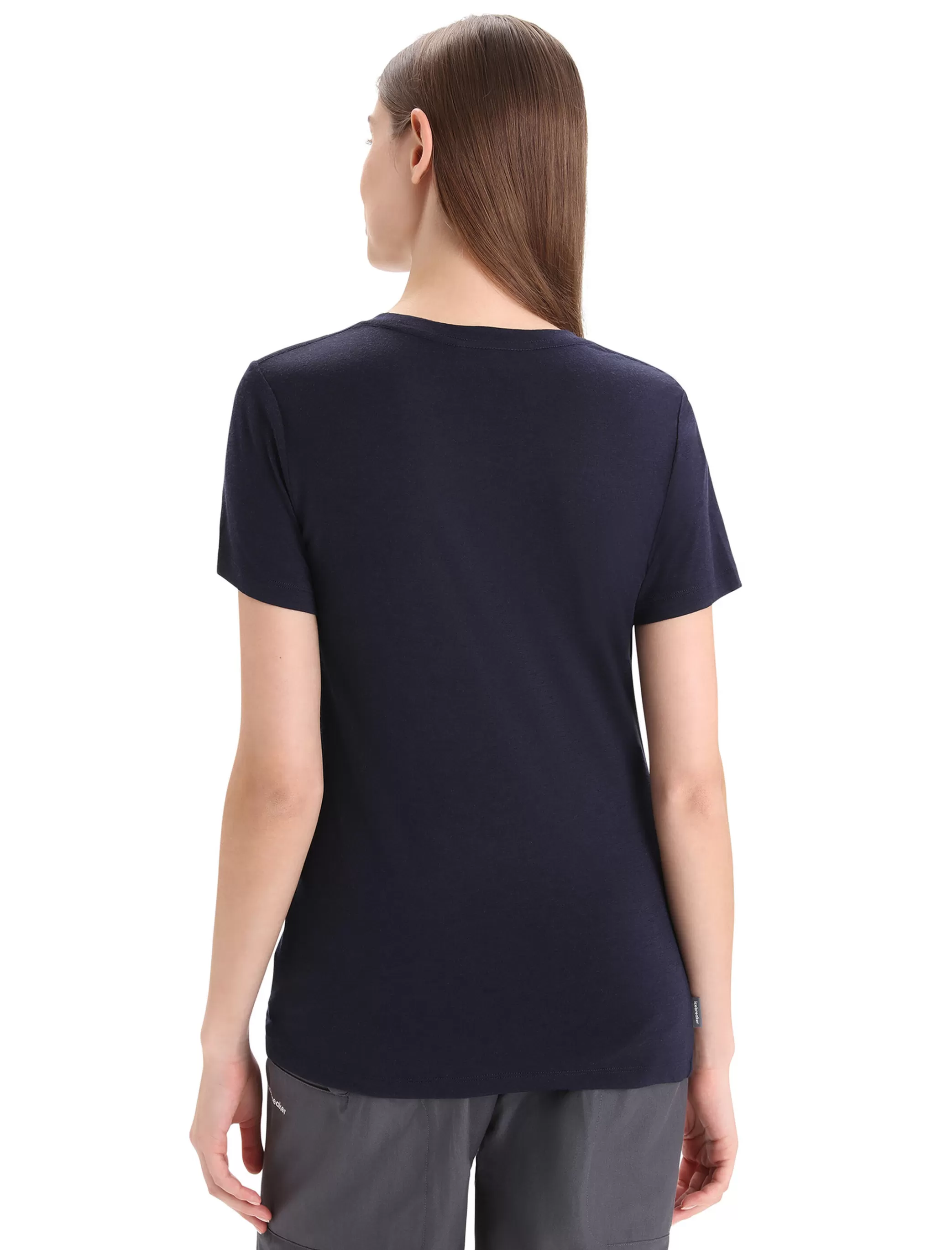 Cheap icebreaker Women'S Merino Tech Lite Ii Short Sleeve T-Shirt Cadence Paths Midnight Navy