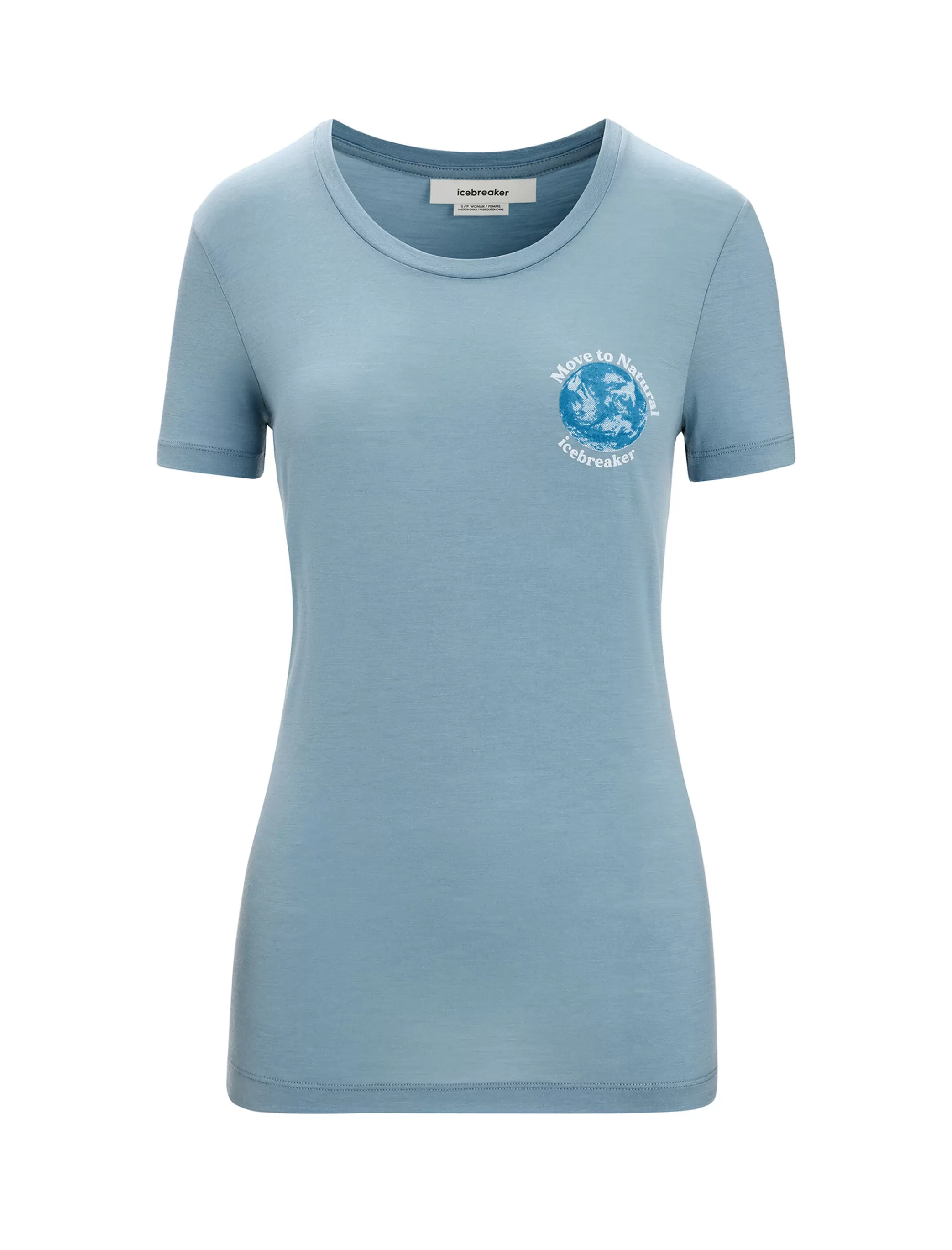 Shop icebreaker Women'S Merino Tech Lite Ii Short Sleeve T-Shirt Earth Astral Blue