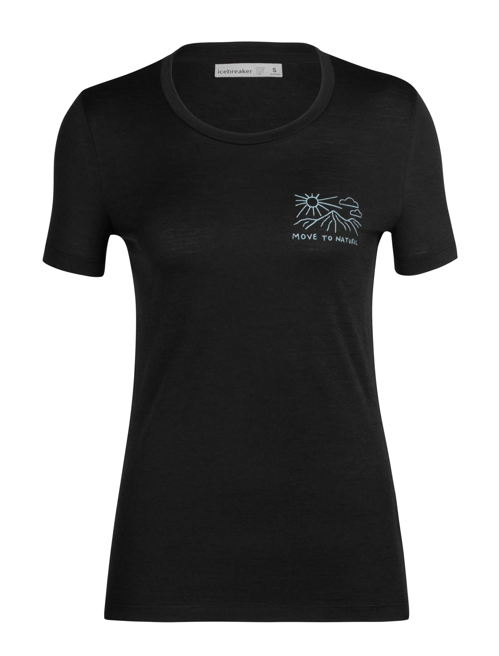 Outlet icebreaker Women'S Merino Tech Lite Ii Short Sleeve T-Shirt Mountain Lake Black