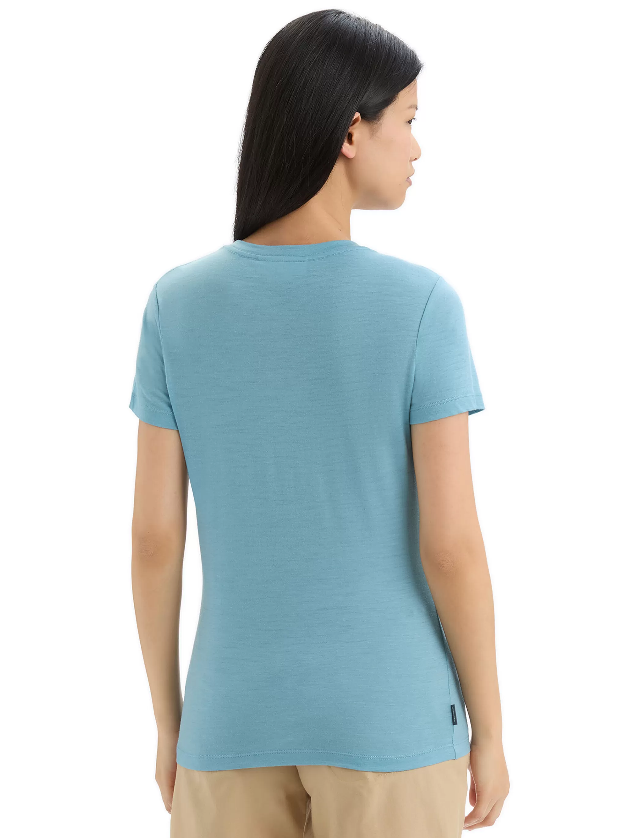 Shop icebreaker Women'S Merino Tech Lite Ii Short Sleeve T-Shirt Wildflower Bloom Astral Blue