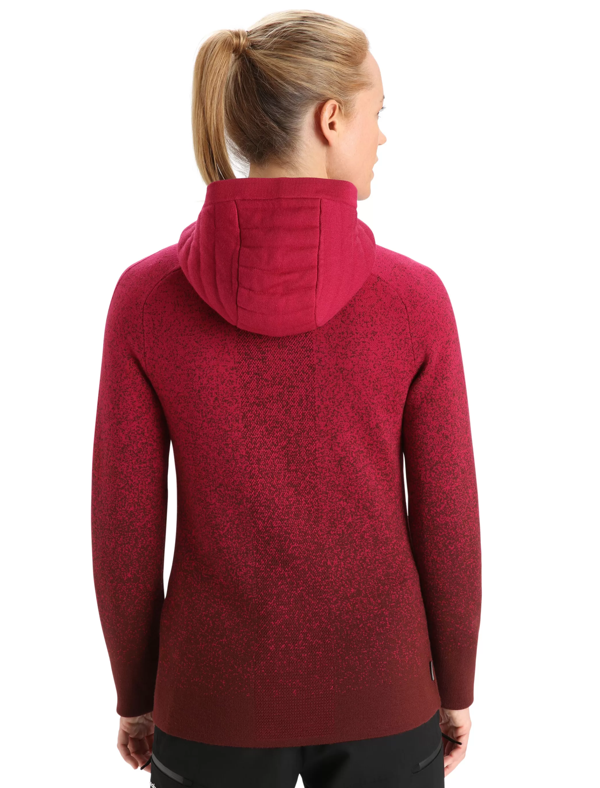 Discount icebreaker Women'S Zoneknit™ Merino Insulated Long Sleeve Zip Hoodie Into The Deep Cherry/Espresso