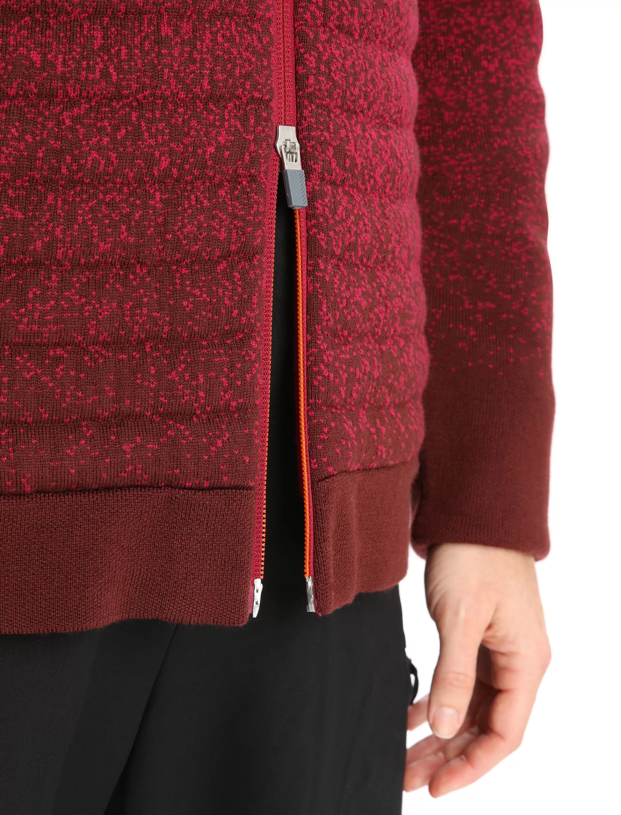 Discount icebreaker Women'S Zoneknit™ Merino Insulated Long Sleeve Zip Hoodie Into The Deep Cherry/Espresso