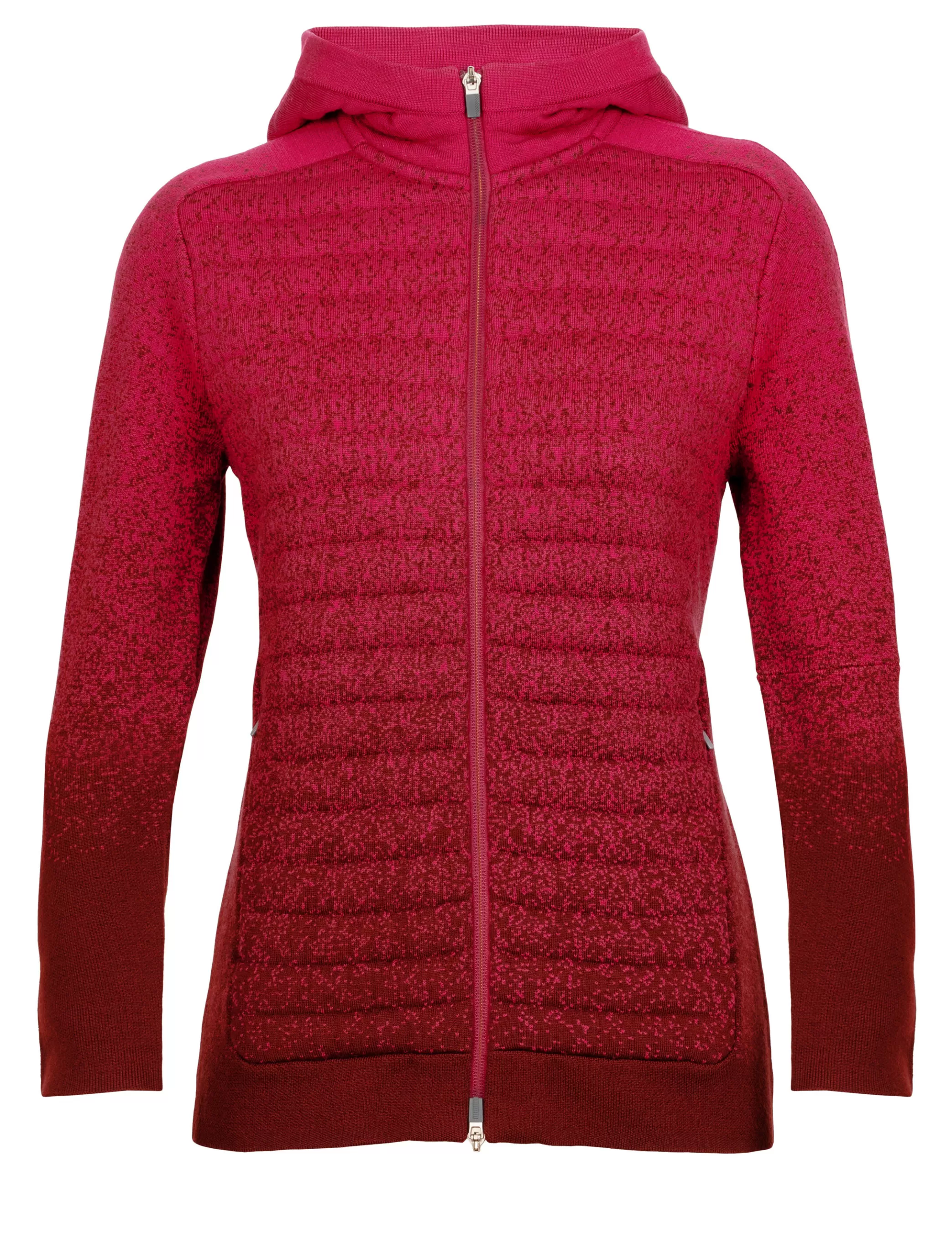Discount icebreaker Women'S Zoneknit™ Merino Insulated Long Sleeve Zip Hoodie Into The Deep Cherry/Espresso